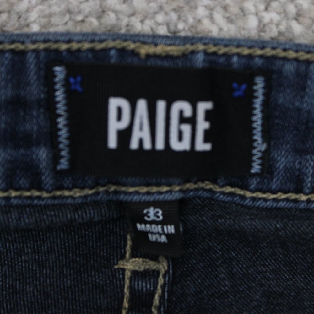 PAIGE Federal Jeans Mens 33 Blue 5-Pocket Rayon/Cotton Stretch w/ 30" inseam - Picture 12 of 15